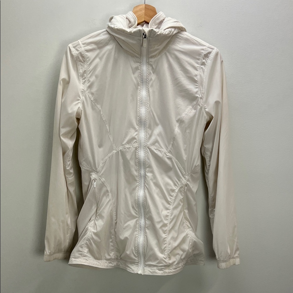 Lululemon Such A Cinch Jacket White Lightweight Water Repellent Womens 8